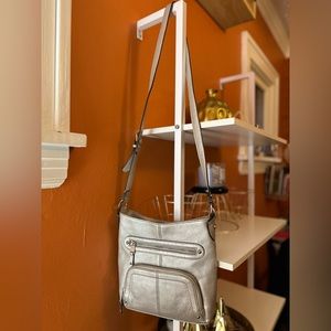 TIGNANELLO Silver Leather Crossbody Bag